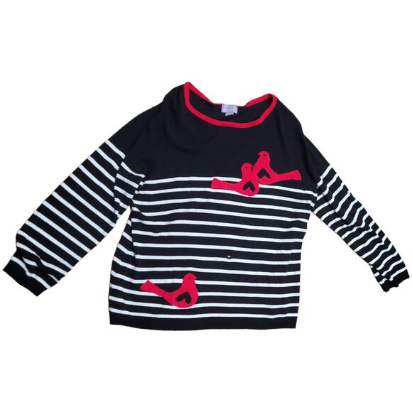 Laura Scott Dove Heart Graphic Sweater - Size XL - Cute! Bird Artsy Indie Unique - Picture 2 of 10